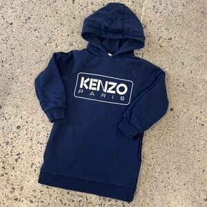 Kenzo Kids Dark Blue Logo Sweatshirt Dress - Navy Blue - Size 6 - Like New